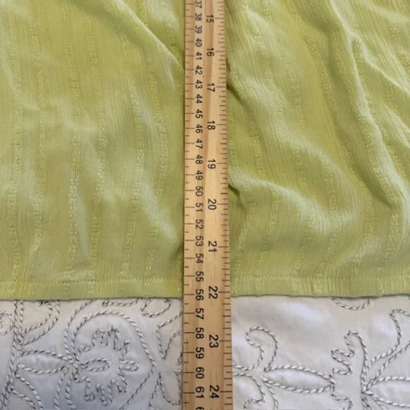 Maurices Top Women 2X Light Green Smocked Ruffle Split Neck Flutter Sleeve Boho - Picture 10 of 14